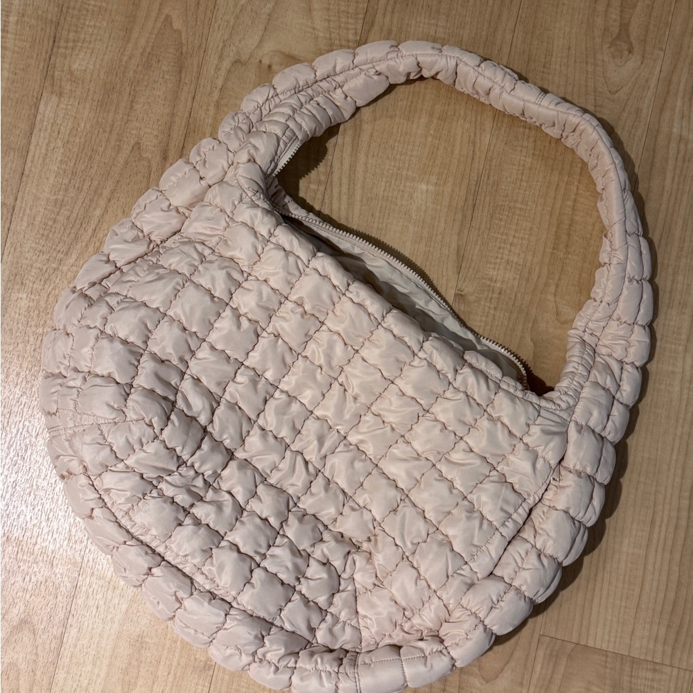 COS Cream Quilted Hobo Bag
